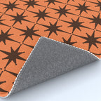 Midcentury Modern Atomic Starburst Pattern in Retro Orange and Dark Brown Rug Gallery Image 4