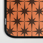 Midcentury Modern Atomic Starburst Pattern in Retro Orange and Dark Brown Laptop Sleeve Gallery Image 3