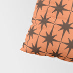 Midcentury Modern Atomic Starburst Pattern in Retro Orange and Dark Brown Pillow Sham Gallery Image 4