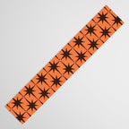 Midcentury Modern Atomic Starburst Pattern in Retro Orange and Dark Brown Table Runner Gallery Image 3