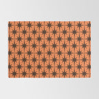 Midcentury Modern Atomic Starburst Pattern in Retro Orange and Dark Brown Rug Gallery Image 2