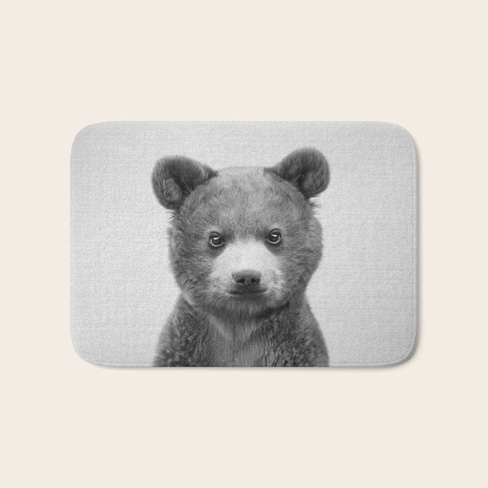 Baby Bear - Black & White Bath Mat Gallery Image 1