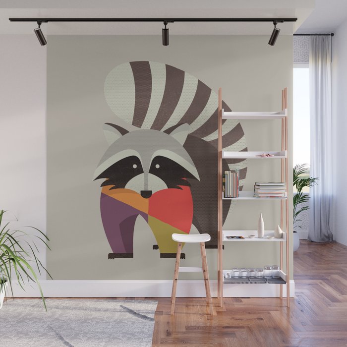Raccoon Wall Mural Gallery Image 1