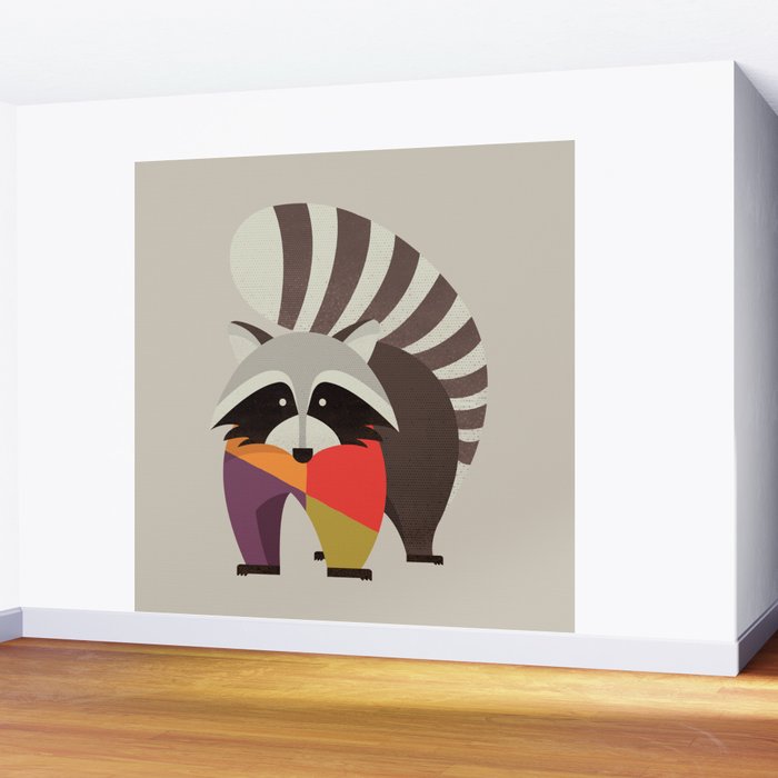 Raccoon Wall Mural Gallery Image 2