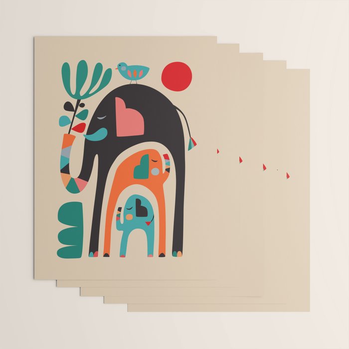 Three elephants Wrapping Paper Gallery Image 3