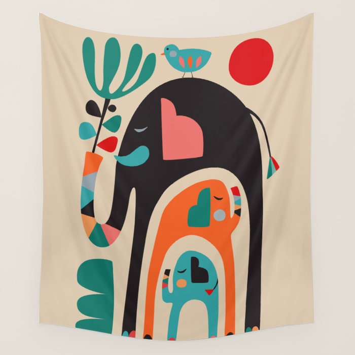 Three elephants Wall Tapestry Gallery Image 4
