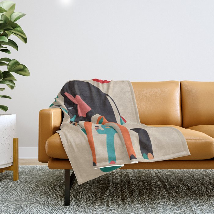 Three elephants Throw Blanket Gallery Image 1