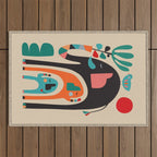 Three elephants Outdoor Rug Gallery Image 1