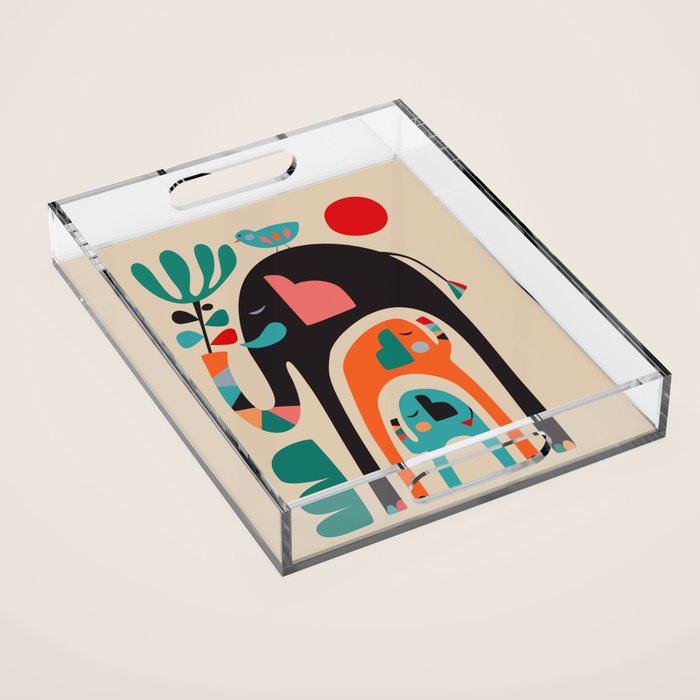 Three elephants Acrylic Tray Gallery Image 1