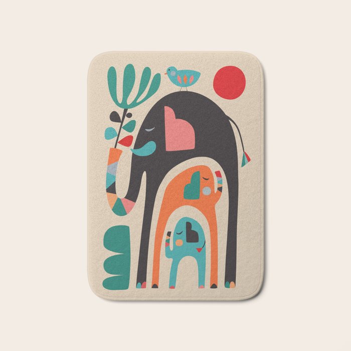 Three elephants Bath Mat Gallery Image 1