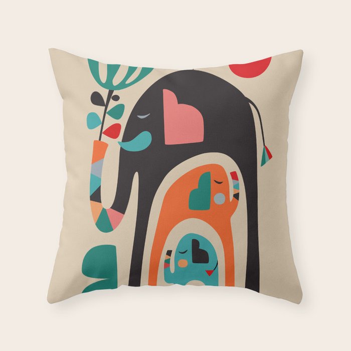 Three elephants Throw Pillow Gallery Image 6
