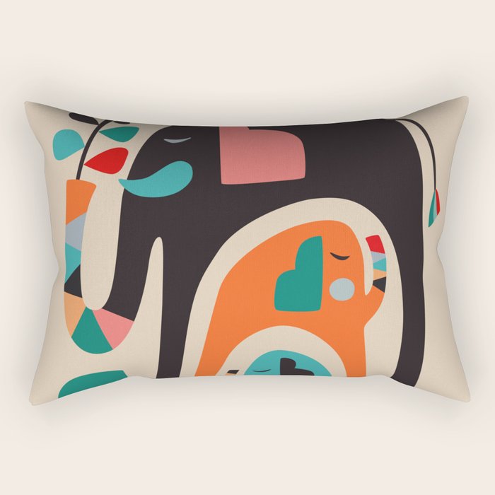 Three elephants Rectangular Pillow Gallery Image 2