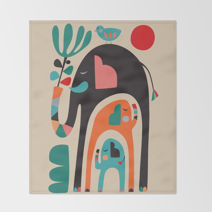 Three elephants Throw Blanket Gallery Image 2