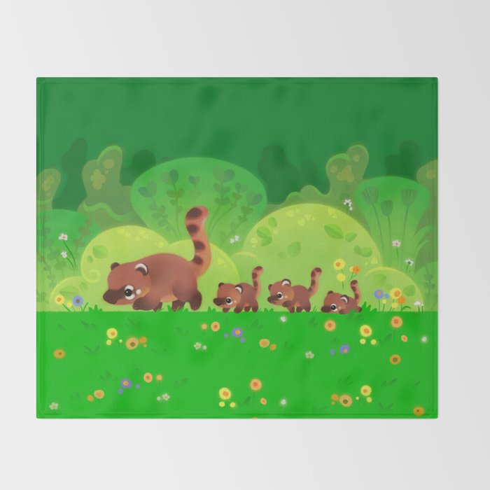 Coati family Throw Blanket Gallery Image 2