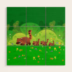 Coati family Wood Wall Art Gallery Image 1