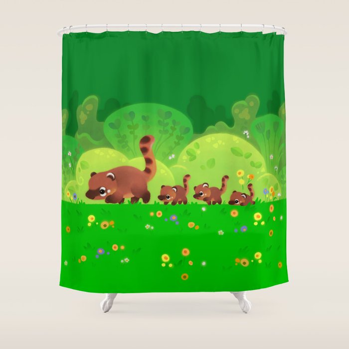 Coati family Shower Curtain Gallery Image 1