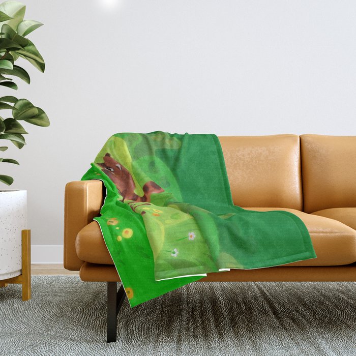 Coati family Throw Blanket Gallery Image 1