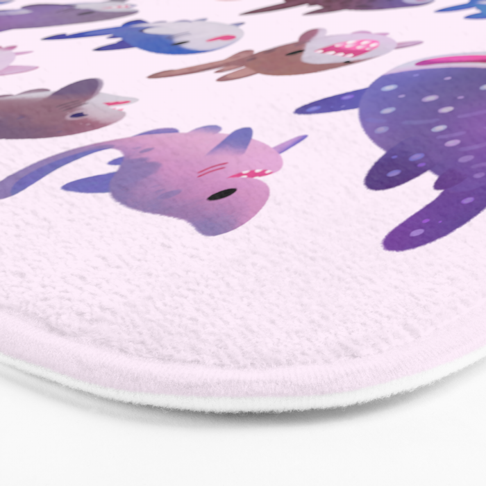 Shark day - pastel Bath Mat Gallery Image 3