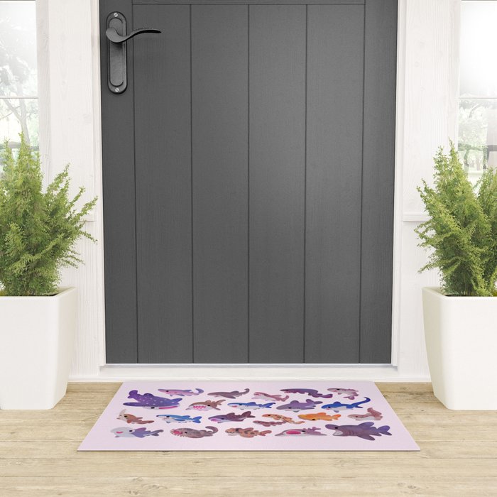 Shark day - pastel Welcome Mat Gallery Image 3