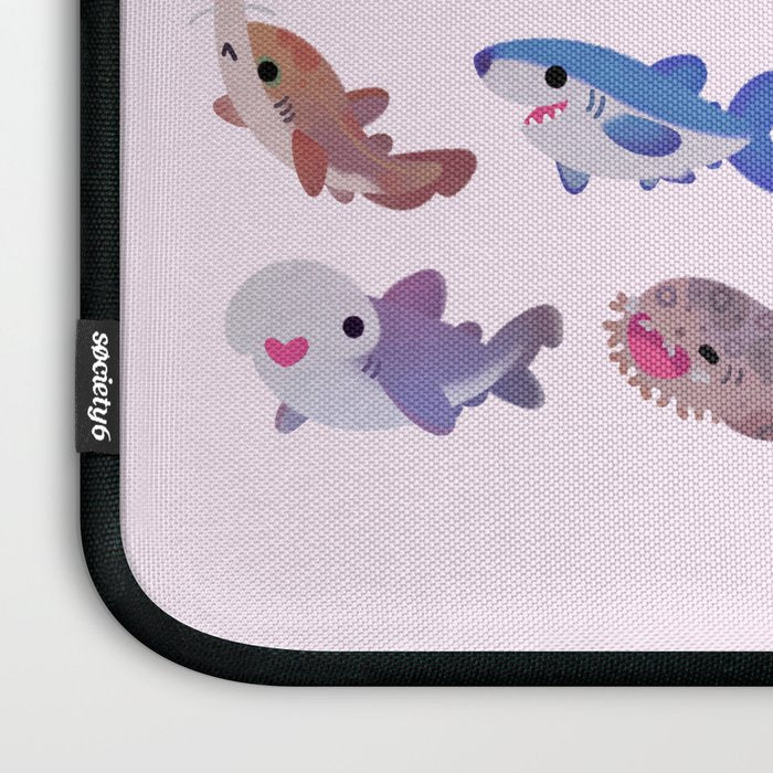 Shark day - pastel Laptop Sleeve Gallery Image 3