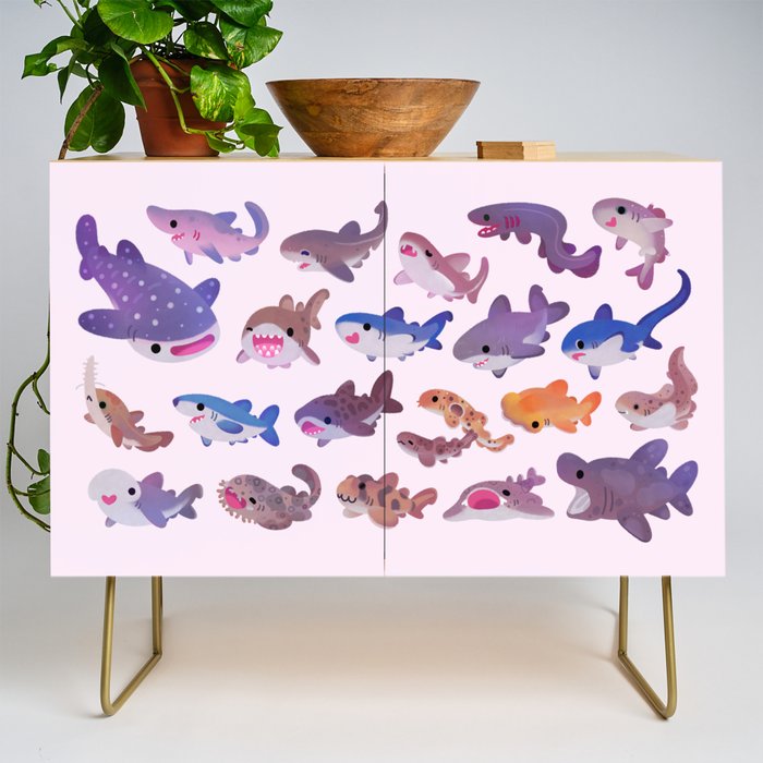 Shark day - pastel Credenza Gallery Image 1
