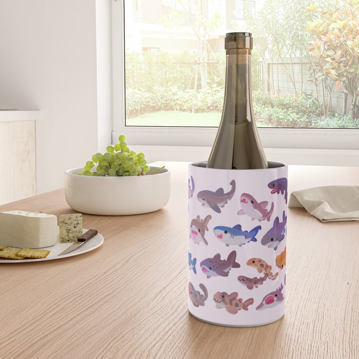 Shark day - pastel Wine Chiller Gallery Image 4