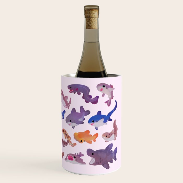 Shark day - pastel Wine Chiller Gallery Image 3