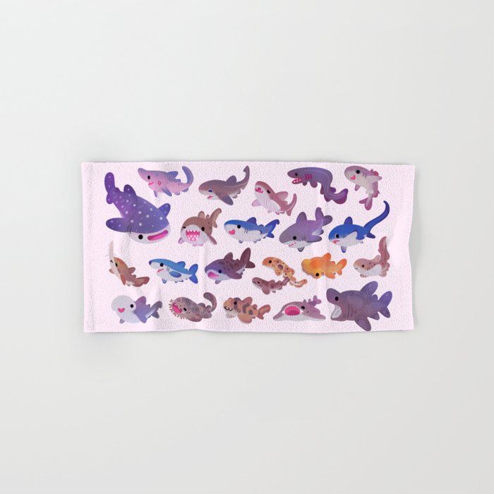 Shark day - pastel Bath Towel Gallery Image 1