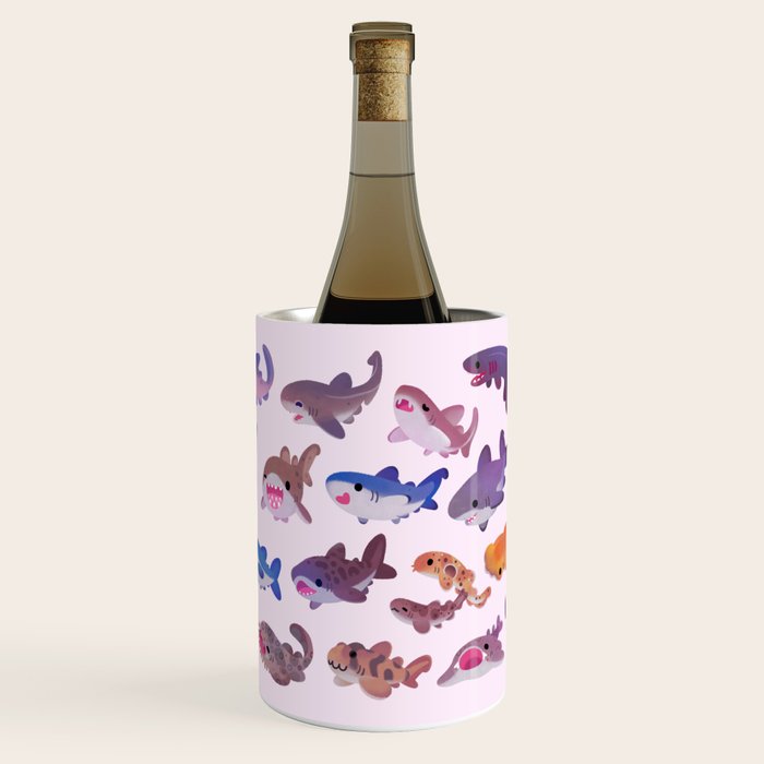 Shark day - pastel Wine Chiller Gallery Image 1