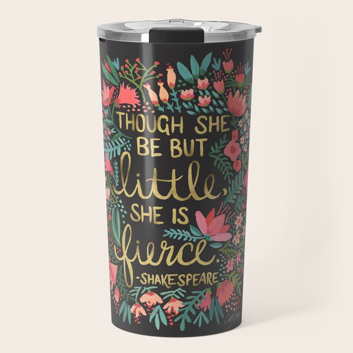 Little & Fierce on Charcoal Travel Mug Gallery Image 1