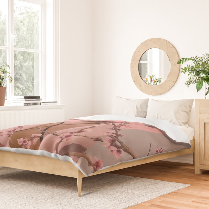 Peach Blossoms of Veria Duvet Cover Gallery Image 2