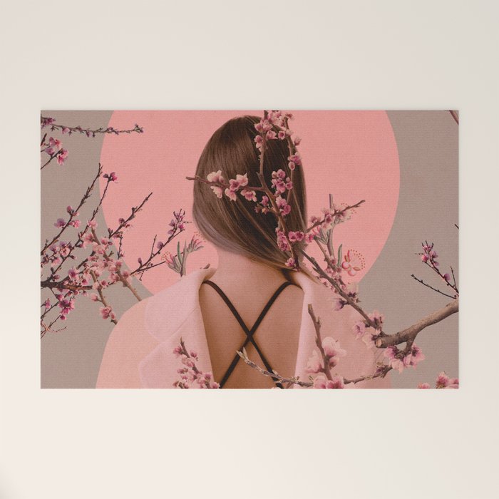 Peach Blossoms of Veria Welcome Mat Gallery Image 1