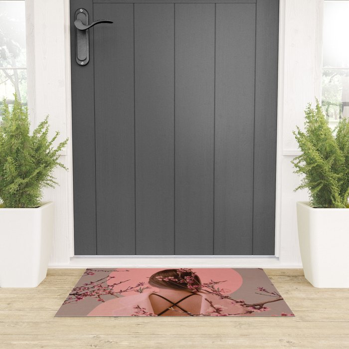 Peach Blossoms of Veria Welcome Mat Gallery Image 3