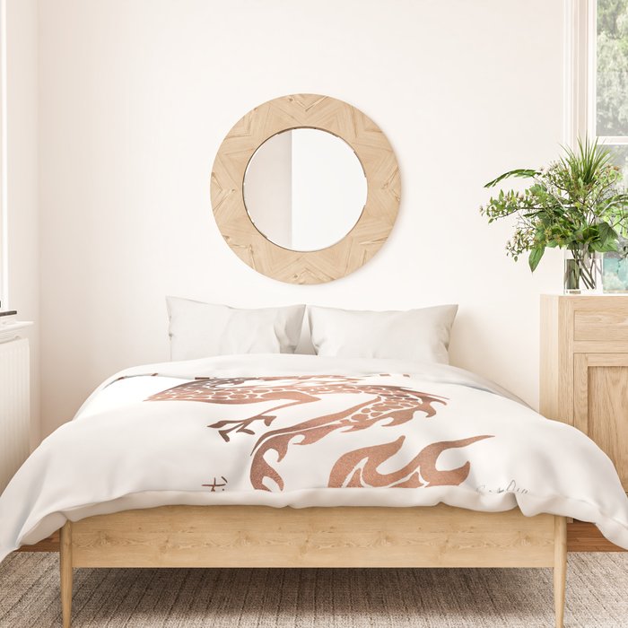 Chinese Dragon - Rose Gold Palette Duvet Cover Gallery Image 3