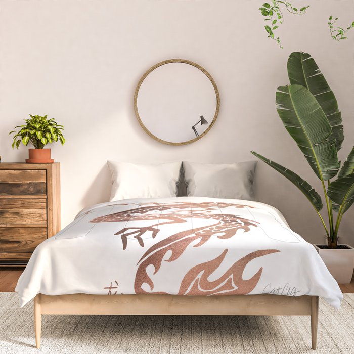 Chinese Dragon - Rose Gold Palette Comforter Gallery Image 3