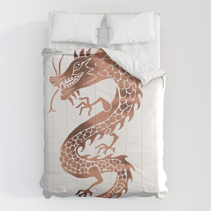 Chinese Dragon - Rose Gold Palette Comforter Gallery Image 1