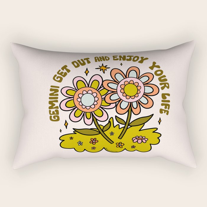 Gemini Flower Rectangular Pillow Gallery Image 2