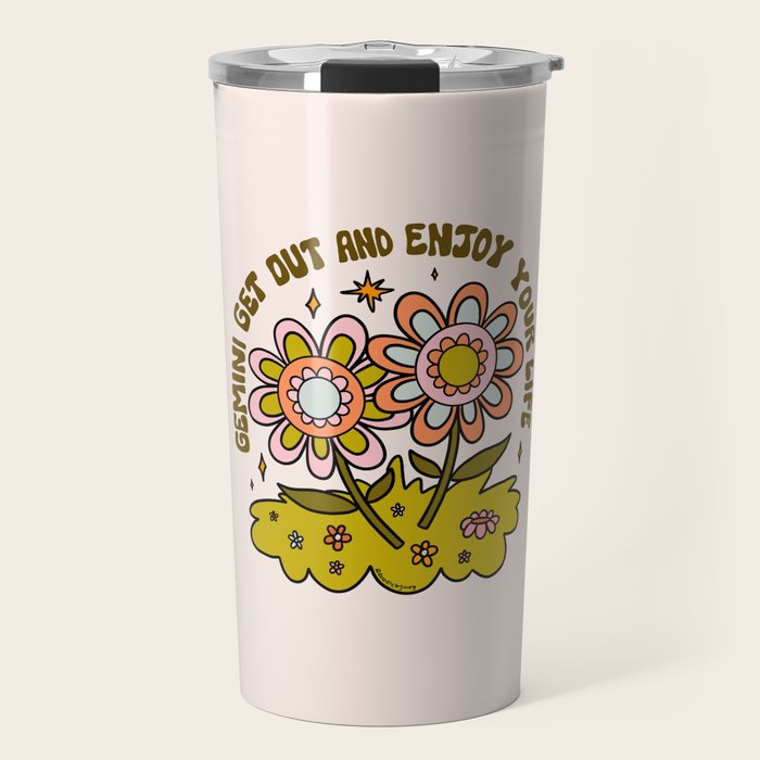 Gemini Flower Travel Mug Gallery Image 1