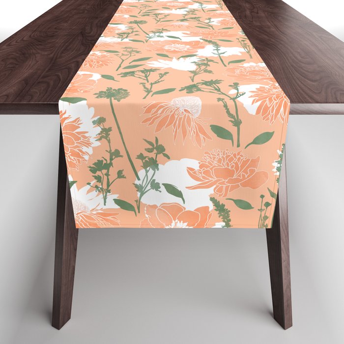 Modern floral blooms PGM7 Table Runner Gallery Image 1