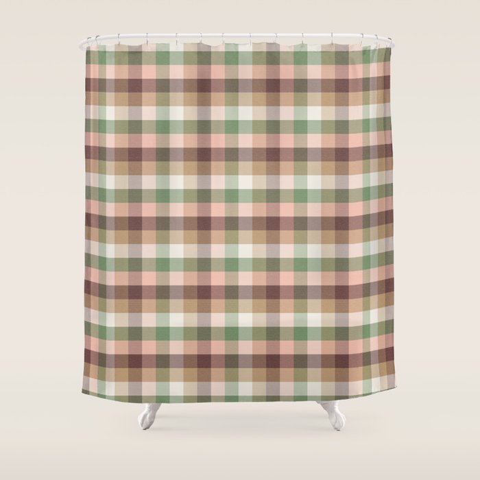 Timberland Gingham Plaid Cozy Heirloom Multi Shower Curtain Gallery Image 1