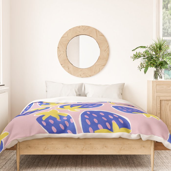 Blue Strawberries Duvet Cover Gallery Image 3