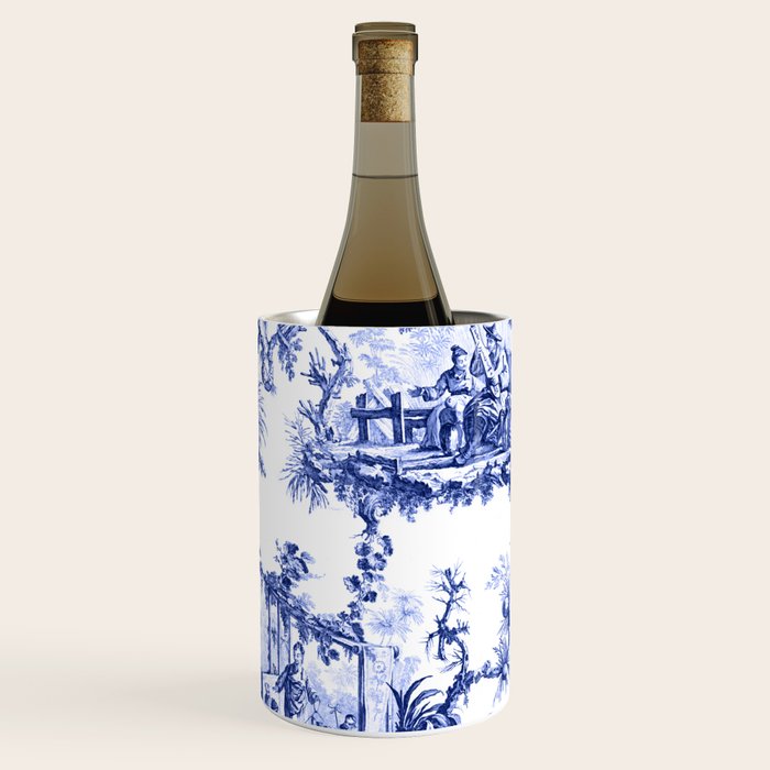 Blue Chinoiserie Toile Wine Chiller Gallery Image 1