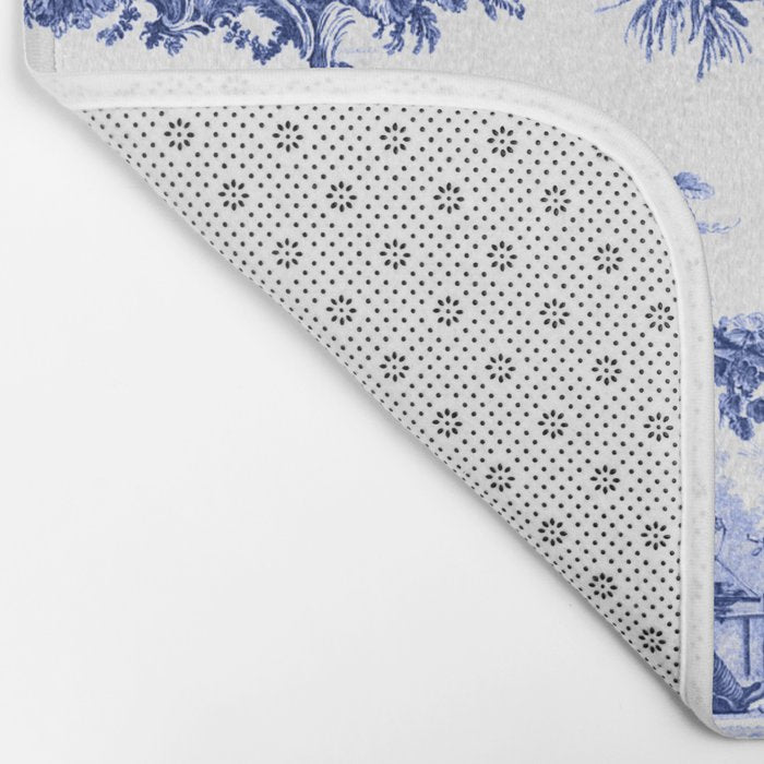 Blue Chinoiserie Toile Bath Mat Gallery Image 2