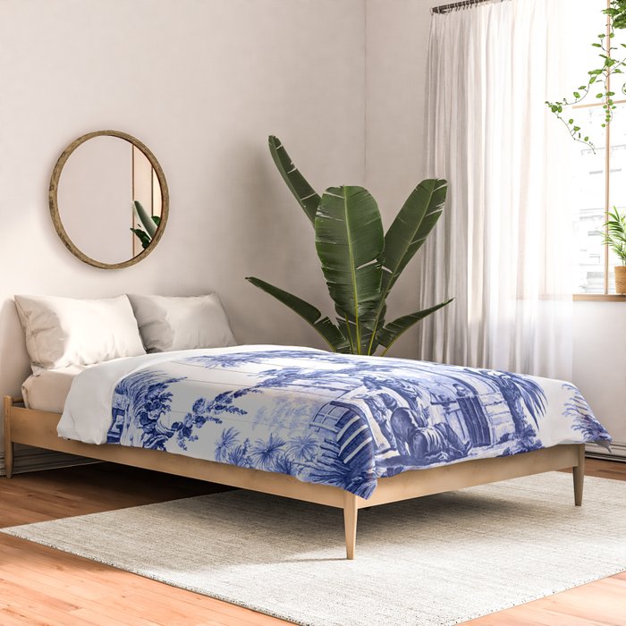 Blue Chinoiserie Toile Comforter Gallery Image 2