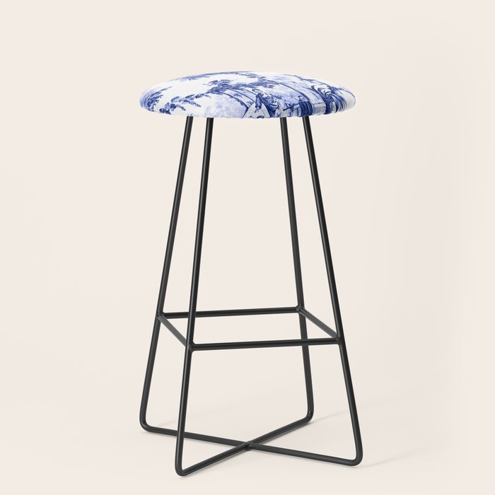 Blue Chinoiserie Toile Stool Gallery Image 1