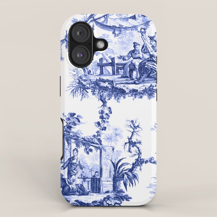 Blue Chinoiserie Toile iPhone Case Gallery Image 1