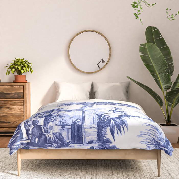 Blue Chinoiserie Toile Comforter Gallery Image 3