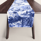 Blue Chinoiserie Toile Table Runner Gallery Image 1