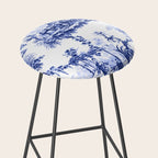 Blue Chinoiserie Toile Stool Gallery Image 2