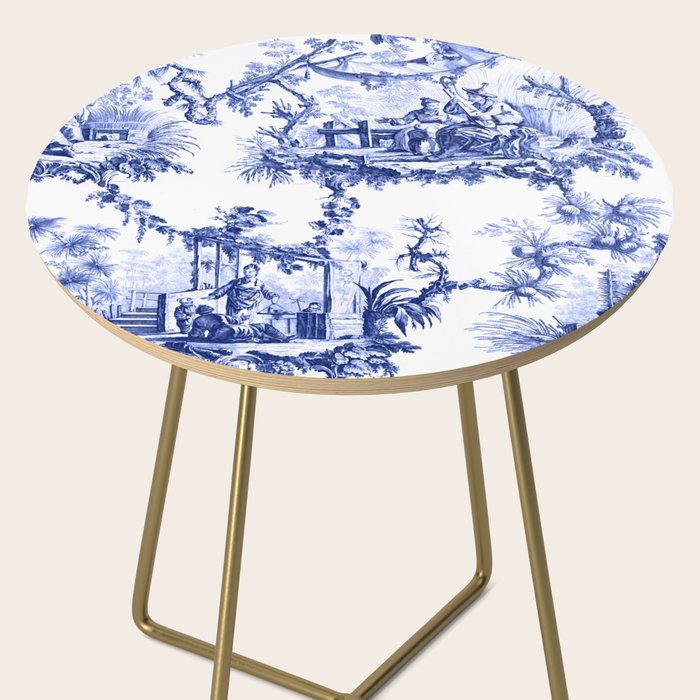 Blue Chinoiserie Toile Side Table Gallery Image 2